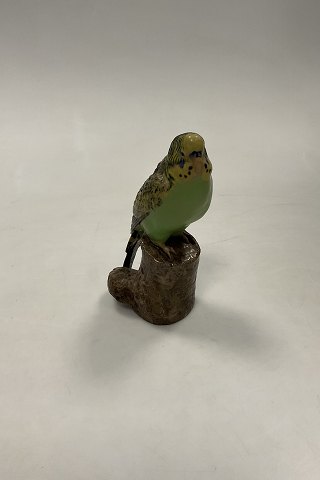 Royal Copenhagen / Aluminia Keramisk Figur af Grøn Undulat No. 478/3188