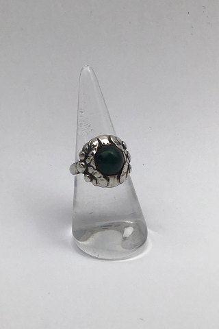 Georg Jensen Sterling Sølv Ring No. 11B (Grøn Agat)