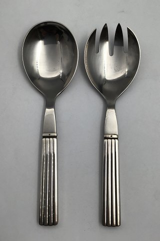 Georg Jensen Sterling Sølv / Stål Bernadotte Serveringssæt No 122