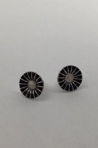 Georg Jensen Sterling Sølv Marguerit Ørestikker (Sort)