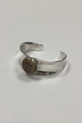 Rudolf Andresen Sterling Sølv åben Armring med Sten