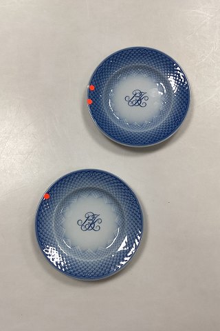 Bing og Grøndahl Blå Tone Hotel med Logo Lille Kagetallerken  No. 700/1002 - 
SKÅRET
