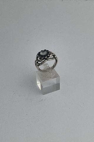 Georg Jensen Sterling Sølv Ring No. 10 Moonlight Blossom Månsten