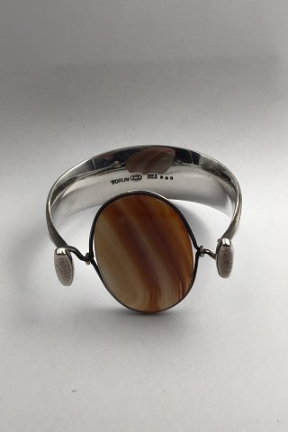 Georg Jensen Sterling Sølv Torun Arm Ring No. 203 (og Sten 203A)