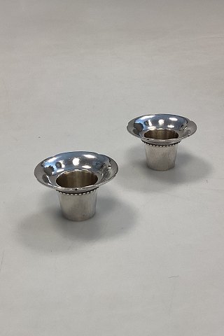 2 stk. Georg Jensen Lysmanchetter i Sterling Sølv