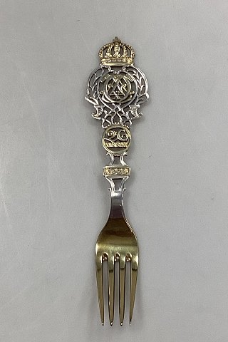 Anton Michelsen Mindegaffel i Forgyldt Sterling Sølv fra 1923