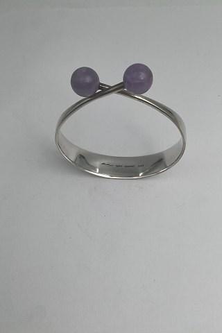 Hans Hansen Sterling Sølv Armring No 243 Lilla Quartz