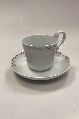 Royal Copenhagen Prinsesse Guld Morgen Kop med Underkop No. 090/091