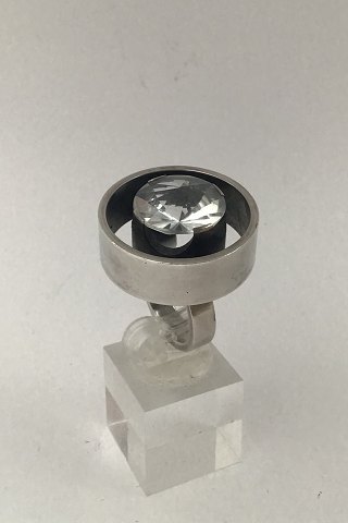 Hans Hansen Sterling Sølv Moderne Ring Zirkon