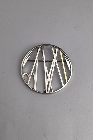 Georg Jensen Sterling Sølv + 18 kt Guld Jubilæumsbroche