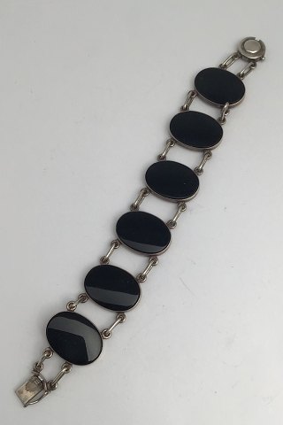Niels Erik From Sterling Sølv Armlænke (Sort Onyx)