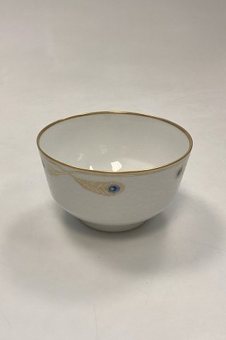Royal Copenhagen Stel No. 118/2048 Skål Påfugl med Guldkant
