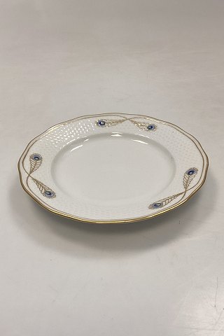 Royal Copenhagen Stel No. 118/2033 Sidetallerken Påfugl med Guldkant