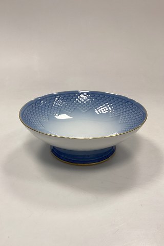 Bing og Grøndahl Blå Tone med guld Kageskål på Fod No. 223/428
