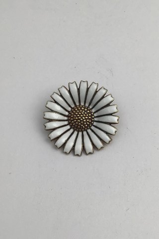 Georg Jensen Forgyldt Sterling Sølv Marguerit Jubilæumsbroche (1990)