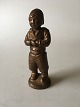 Grønlænder Dreng i Bronce fra Brdr. Grage Bronzestøberi. Signeret TR 1939