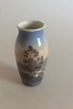 Dahl Jensen Porcelæns Vase med hus og sø motiv No 36