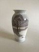 Bing & Grøndahl Art Nouveau Vase af Clara Nielsen med Snelandskab No 8591/370.