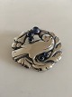 Georg Jensen Sterling Sølv Broche med No 123 Syntetisk Safir