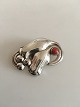 Georg Jensen Sterling Sølv Tulipan Broche No 100B med Koral