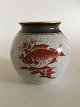 Bing & Grøndahl Art Deco vase i Krakele med motiv af fisk No 1045/472/K