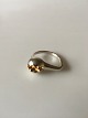 Georg Jensen Sterling Sølv Ring No 341 med Forgyldt Stykke