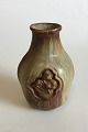 Bode Willumsen Vase med brun og grøn glasur i relief med havfrue No 509 PMN