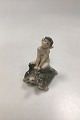 Royal Copenhagen Figur af Faun på Skildpadde No. 858