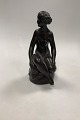 Just Andersen Figurine in Disco Metal of Sitting Girl  No. 1871