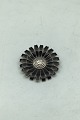 Georg Jensen Sterling Sølv Marguerit Broche, Sort