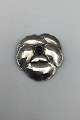 Georg Jensen Sterling Sølv Broche No 113 (Grøn Agat)