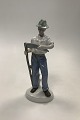 Tysk Porcelænsfigur Carl Scheidig Gräfenthal Mand med le