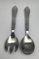 Georg Jensen Sterling Sølv / Stål Antik Salatsæt No. 133