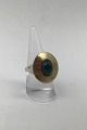 Hans Hansen Sterling Sølv / Guld Moderne Ring No. 51 (Cyan Aquamarin)