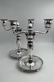 Par Georg Jensen Sølv 2 armet Lysestager med 4 fødder No. 114