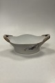 Royal Copenhagen Art Nouveau Oval Skål med Sølvsmede håndtag og sommerfugl dekoration No. 1528 / 323