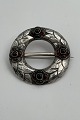 Tidlig Georg Jensen Sølv Broche med Grønne Sten No. 4