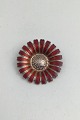 Bernhard Hertz Sterling Sølv Marguerit Broche (Rød)